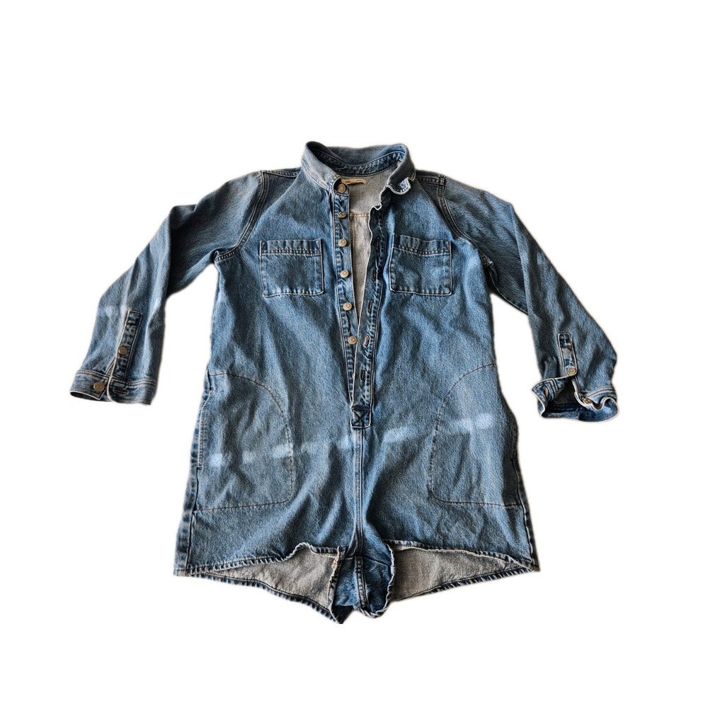 Madewell Light Blue Denim Romper Jumpsuit